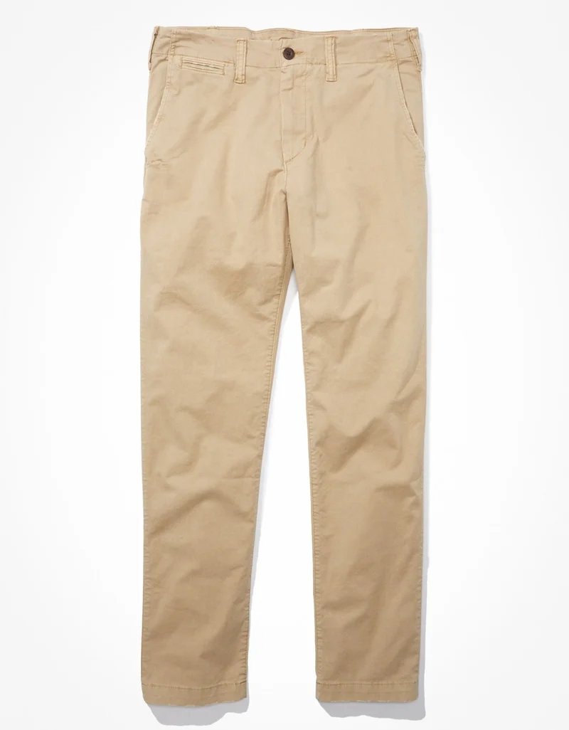American Eagle  AE Flex Original Straight Lived-In Khaki Pant for Men | Best Price UAE